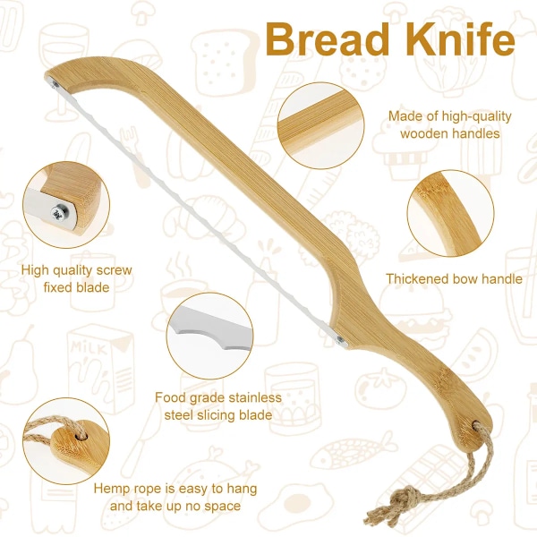 Bröd Kniv Tårta Skärning Kniv Mångsidigt Baguette Cutter Rostfritt Stål Limpa Bröd Skärare