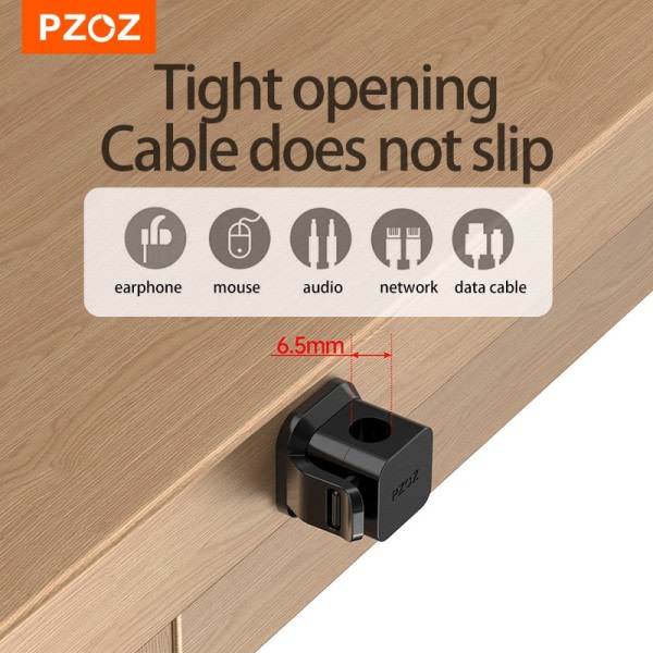 PZOZ 6stk Kabel Arrangør Management Tråd Holder USB Kabel Winder Desktop Rydning Clips Til Mus Høretelefon Kabel Data Line Protector