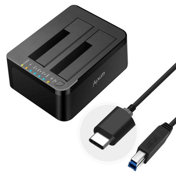 Kaksipaikkainen kiintolevy telakka 2,5% 2F3,5 tuumainen HDD SSD SATA USB C 3.0 HDD telakka asema