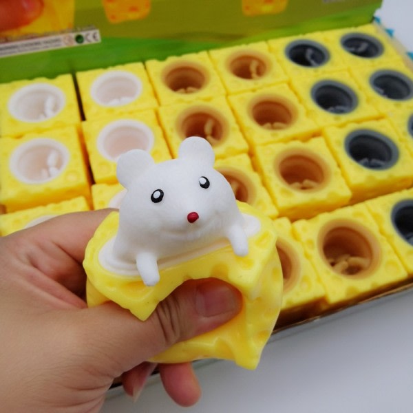 Hauska hiiri ja juusto lohko purista stressiä ehkäisevä lelu piilota ja etsi figuurit stressi helpotus fidget lelut
