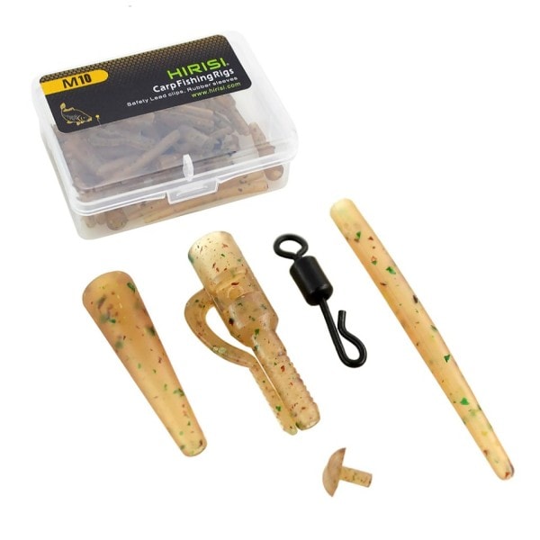 40 stk. Karper Fiskeri Sikkerhed Bly Clips Hale Gummi Konus Anti Tangle Sleeve Quick Change Swivels