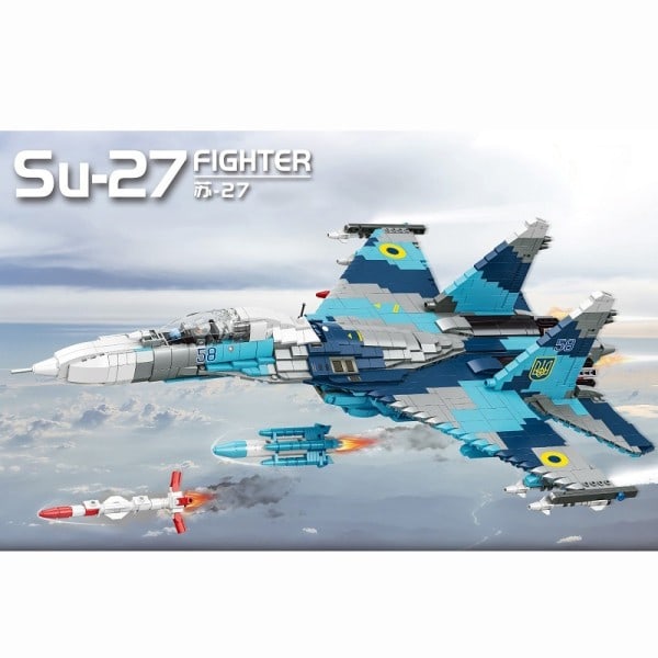 Mailackers Su-27 Fighter Model Byggeklodser Militær Børn's Legetøj