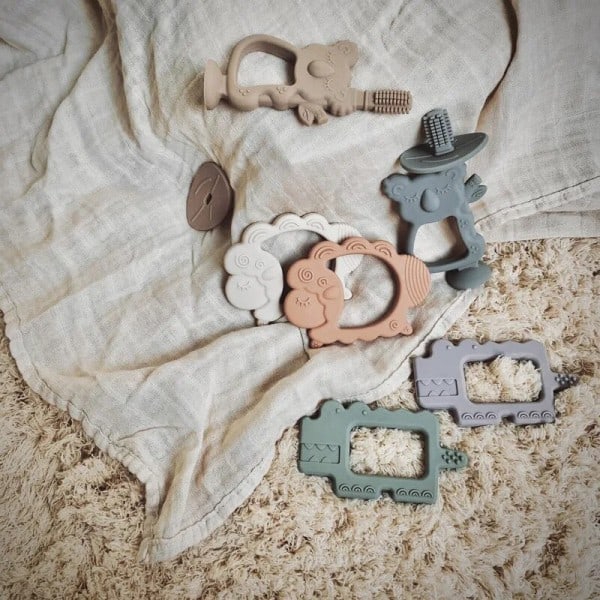Baby Silicon Trening Tannbørste BPA Gratis Dyr Koala Safe Toddle Binning Tygge Leker