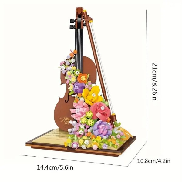 Bygning Klodser Musikalsk Instrument Bevaret Blomster Vandfald Gør det selv Model Klodser Legetøj