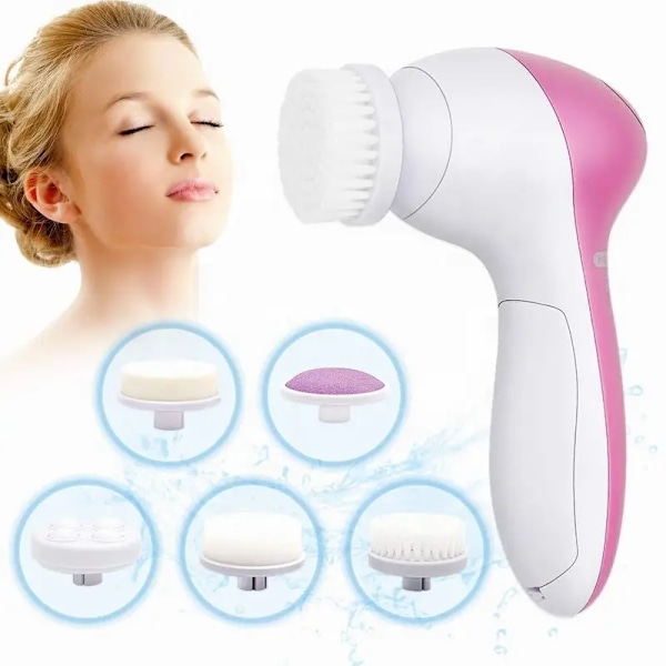 Elektrisk ansiktsrengöring 5 IN 1 ansiktsrengöring borste tvätt maskin spa hudvård massager pormaskar rengöring ansiktsrengöring verktyg