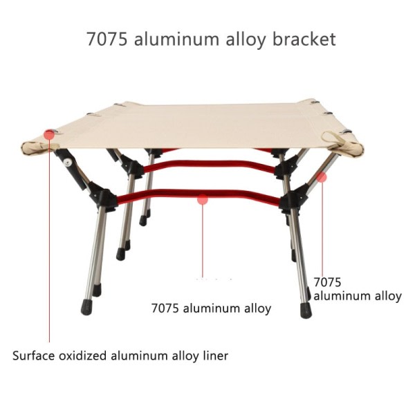 Utendørs Camping Benge Ultralight Bærbar 7075 aluminium legering Høy-lav dobbeltbruk foldbar Sove seng