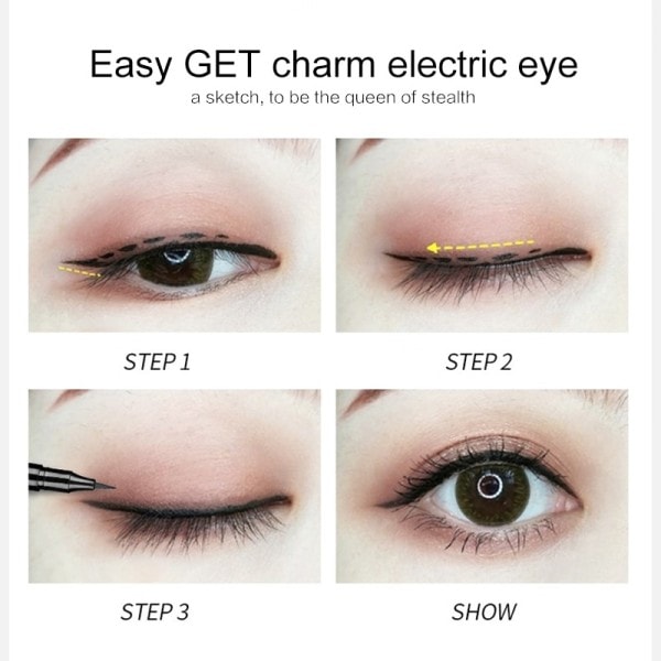 Eyeliner Big Seal Stamp Professional Svart Långvarig Vattentät