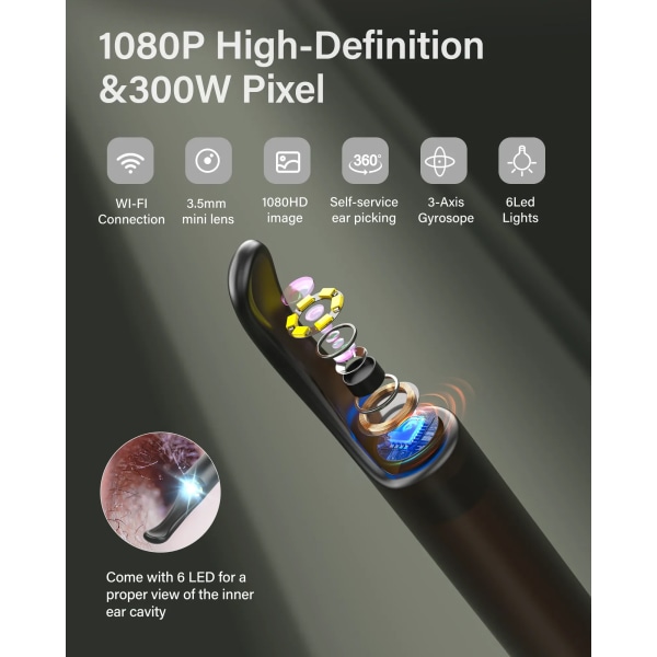 Laadukas korva puhdistusaine Bebird X0 vaha poistotyökalu Smart Visual Sticks Otoskooppi 1080P HD korvatikku endoskooppi korvakoru