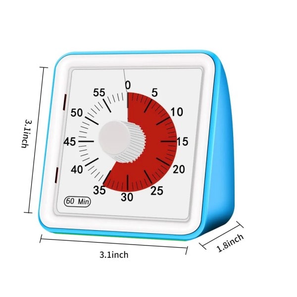 60 Minuter Tyst Visuell Analog Elev Klassrum Kök Timer Nedräkning Matlagning Management Verktyg