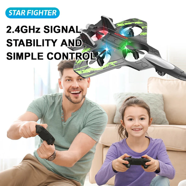 Svævefly Flyv Helikopter RC Hobby Jet Plane 2.4G Stunt Fjernbetjening Skum Fighter Fly Legetøj Med Lys