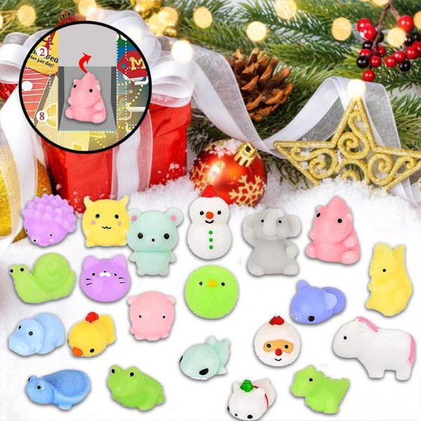 Jul advent kalender med utsøkt gave boks søt snømann mochi dyr nedtelling leketøy