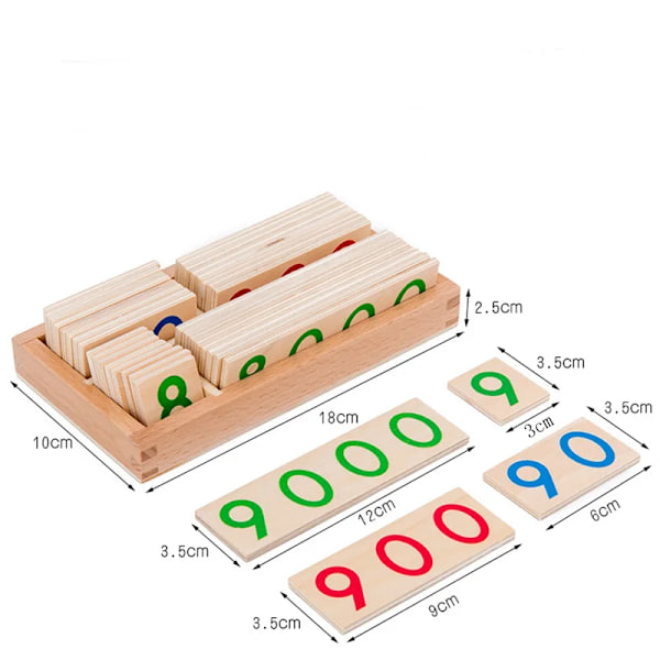 Puinen numerot kortti 1-9000 Montessori Oppimis kortti Matematiikka Opetus Apuvälineet Esikoulu Lapset Varhaiskasvatus lelu