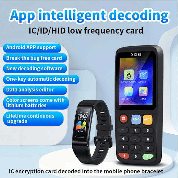 Smart Card Reader RFID Key Clone Copier IC ID Token Copy Duplicator 125Khz Badge Writer