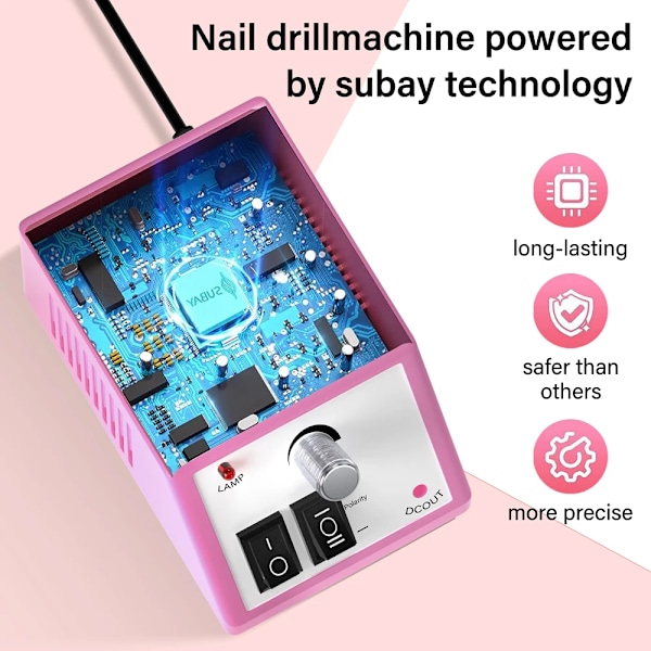 Elektrisk Søm Bor Maskin Manicure Med Søm Drill Bits Set