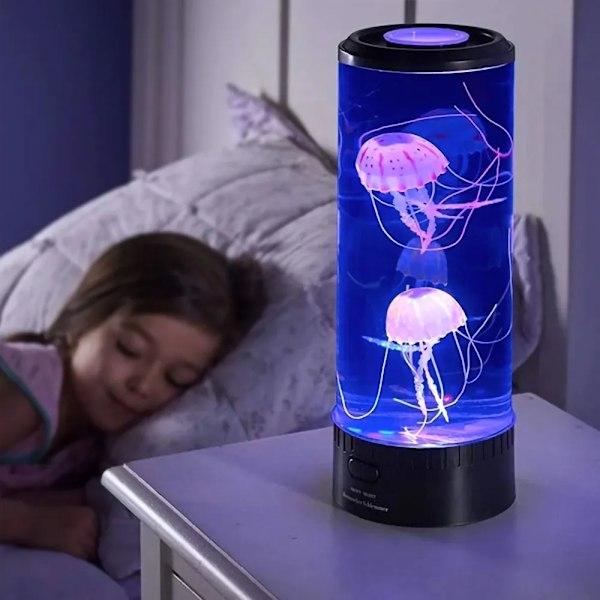 Färg Ändras Maneter Lampa Usb/Batteri Drift Bord Natt Ljus Barn'S Gåva Hem Sovrum Inredning