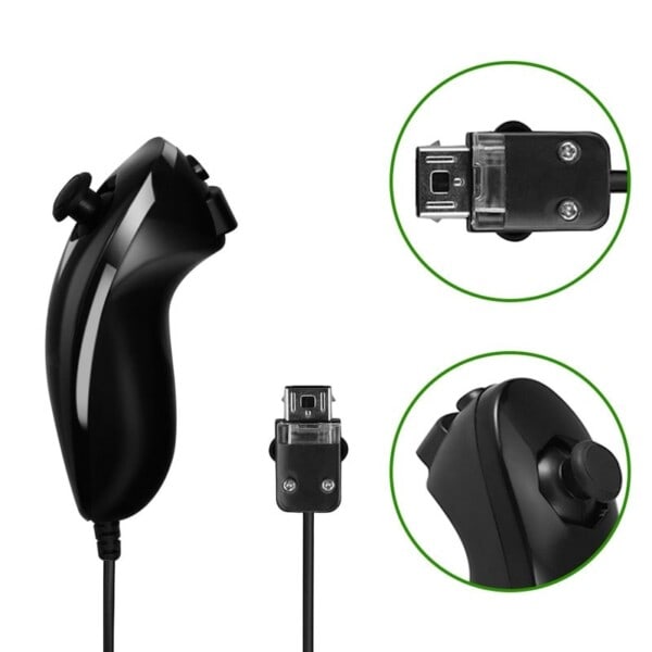 Nintendo Wii Peli ohjain 5 väriä Nunchuck Hand Curved Game kahva ohjain