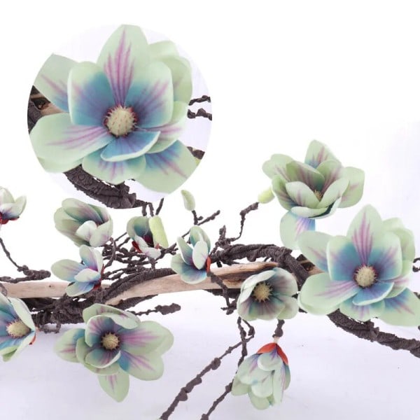Konstgjorda Blommor Side Magnolia Vägg Ivy Vine Krans Girland Hängande Träd grenar blommor