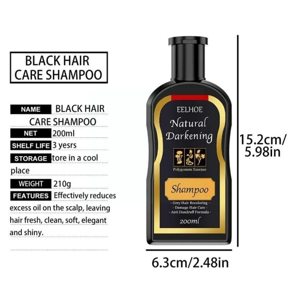 200ml Polygonum multiflorum musta hiukset shampoo 5min shampoo musta yrtti