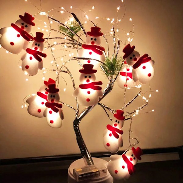 Jul Snømann Lys LED Snøre Fairy lys Garland jul Tre Dekor Hengende Ornament
