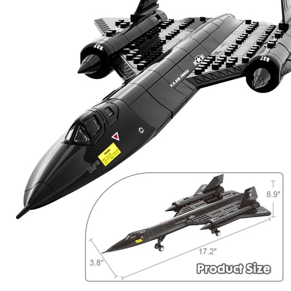 Air Force Blackbird Reconnaissance Flygplan Legering Modell Fighter Montering Byggnad Block Leksak