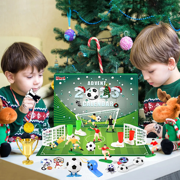 Fodbold advent kalender drenge piger 2023 24 fodbold gaver med fodbold medalje fløjte 24 jul
