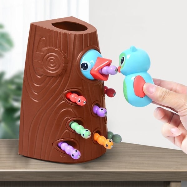 Montessori Småbørn Legetøj Magnetisk Spætte Fangst orme og fodring Spil Legetøj Se