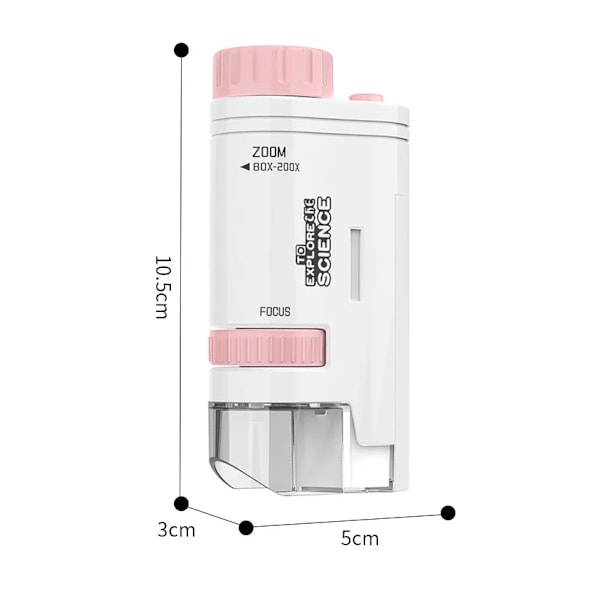 60-200X Barn Mikroskop Ficka Mikroskop med LED Ljus Portabel Elektrisk Mini High Definition Science Microscope Utomhus