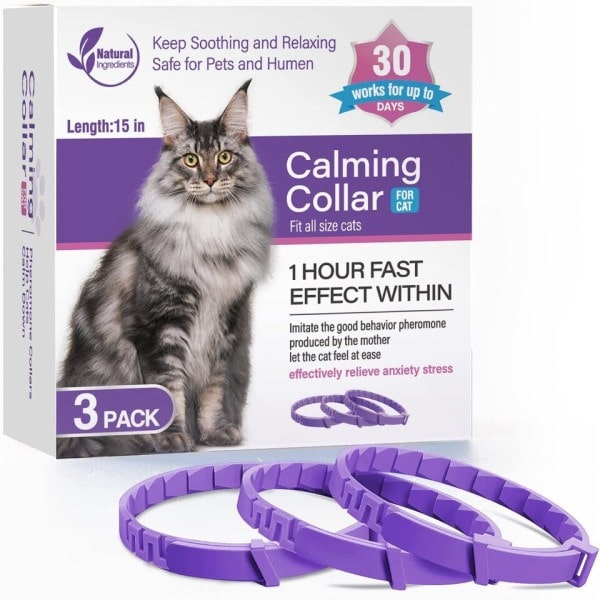 Hund katt loppor och fästingar lugnande feromoner halsband justerbart bekvämt halsband 3 delar