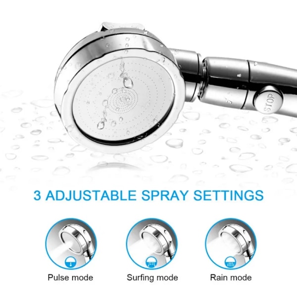 1Set Universal 3 Modes Justerbar Bad Duschhuvud