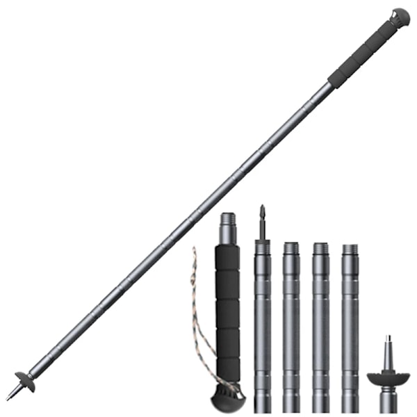 Høj kvalitet Trekking Stang Multifunktionel Aluminium Walking Sticks Ny Folding Udendørs Camping Vandre Stick Justerbar Ultralight Alpenstock