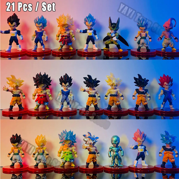 Anime Figur Sønn Gohan Vegeta Broly Piccolo Majin Buu Set Action Figurine
