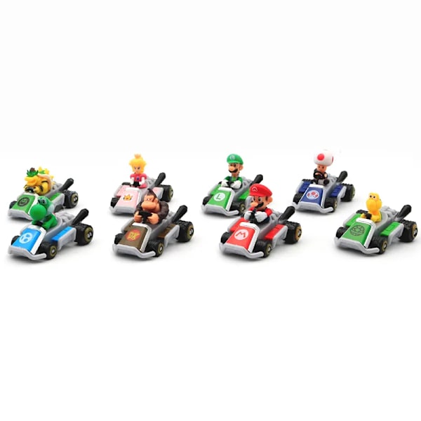 Super Mario Bros Legetøj Sæt Mario Kart Legetøj Spil Figur Bil Racing Tegnefilm Karts Model Ornamenter