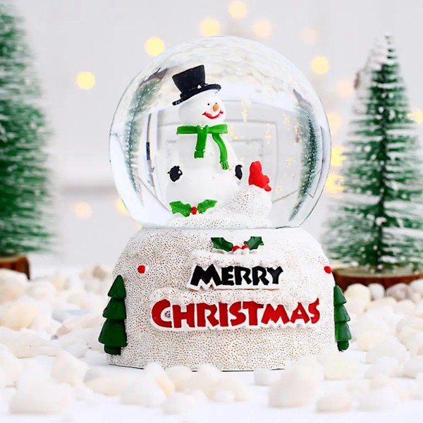 Krystall Kule Natt Lys Krystall Kule Lampe Jule Snø Globe Ornament Natt Lys Krystal Lys