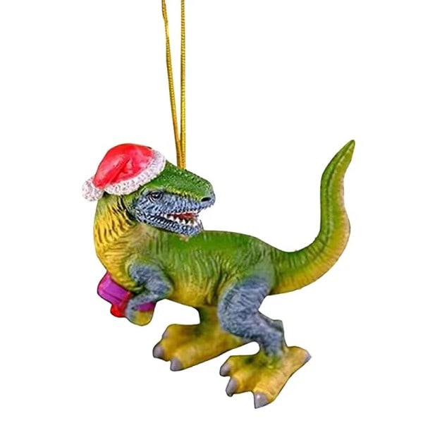 Jul pynt dinosaur hængende vedhæng tegneserie akryl dinosaur jule træ bil pynt