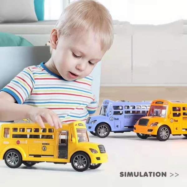 Barn's leker skole buss leketøy modell for barn rebound bil julegave