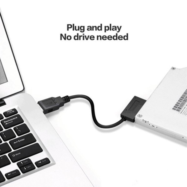 PzzPss USB 2.0 Mini Sata II 7+6 13Pin sovitin muunnin kaapeli kannettavalle CD/DVD ROM Slimline asema muunnin HDD Caddy
