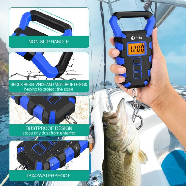 50 kg hängande våg med linjal digital portabel fisk krok elektronisk vägning bagage våg LED display balans