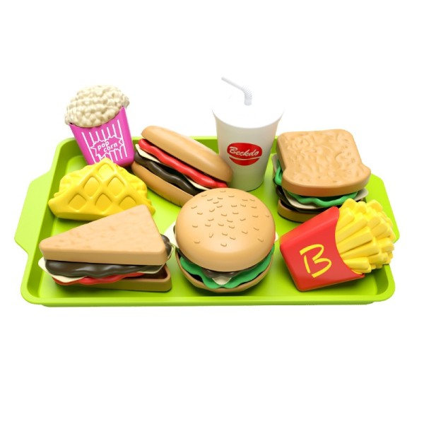 10 bitar Mini Burger Set Låtsas Leka Kök Snabb Fot Simulering Hamburgare Leksaker För Barn