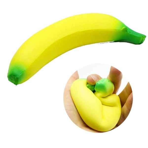 Anti-stress Squishy Banan Legetøj Langsomt Stiger Squishy Frugt Squeeze Legetøj Sjov Stress Reliever