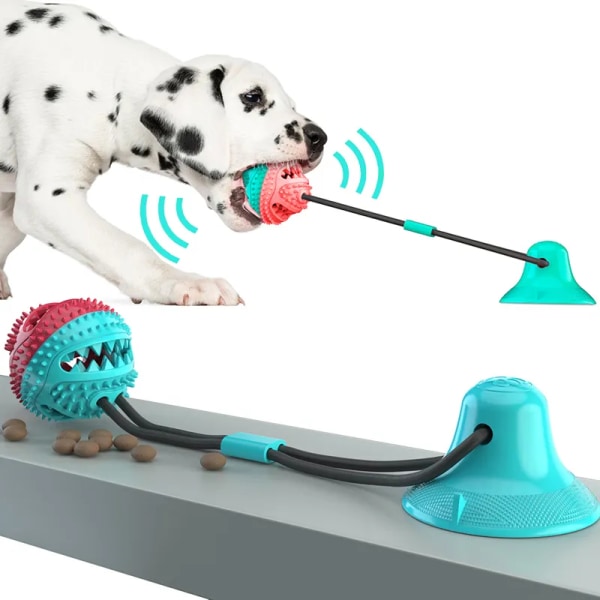 Stor hund bold legetøj sugekop reb interaktivt lækker langsom føder tygge legetøj