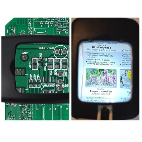 Oplyst skrivebord forstørrelsesglas lampe med lys på stander