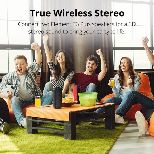 T6 Plus Bluetooth Högtalare 40W Bärbar Högtalare Deep Bass Soundbar med IPX6 Vattentät