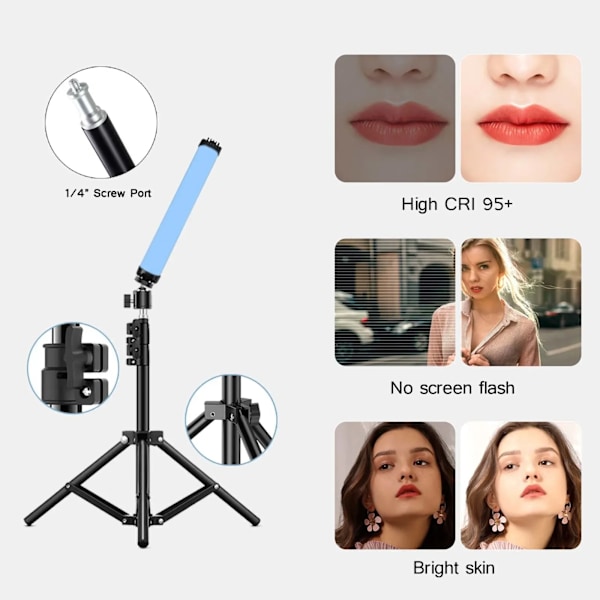 Bærbar RGB Magnetisk Fotografi Belysning Håndholdt LED Fill Lys Stick