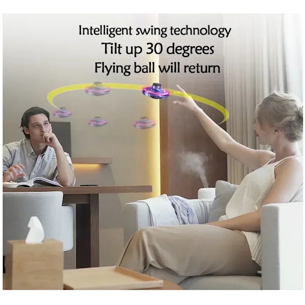 Kreativt Utomhus Kul Boomerang Fidget Spinner Hand Kontrollerad Mini Drone UFO Flygande Leksak 360 Degree Roterande Magic Flying Spinner