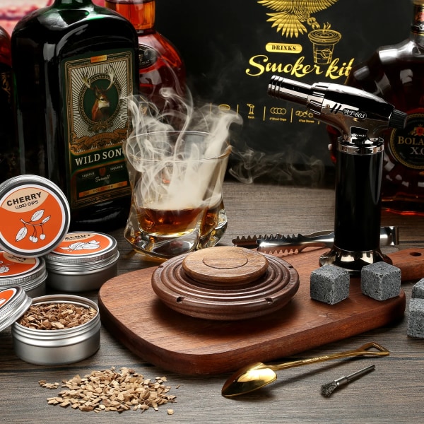 Cocktail Smoker Kit Tupakointi setti 4 puu lastuilla