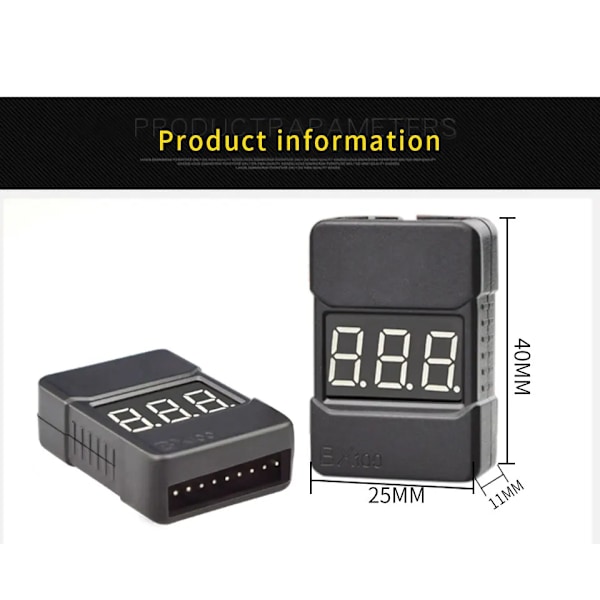 Batteri Voltage Tester Låg Voltage Summer Alarm Batteri Spänning Checker med dubbla högtalare