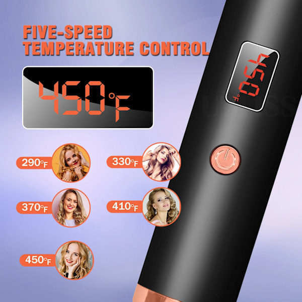 3 I 1 Joniskt Hår Brullare Rättare Professionell Curling Iron Uppvärmd Hår Styling Borste Anti-skållning Thermal Brush Curl Wand