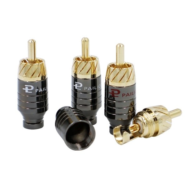 4 stk. Luksus lodning RCA stik stik stik højttaler lyd output/Input adapter stik forgyldt belagt