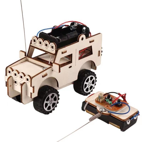 DIY Science Håndlavet Små Børn's Uddannelsesmæssigt Legetøj Jeep Samlet Træ Materiale  fysik legetøj