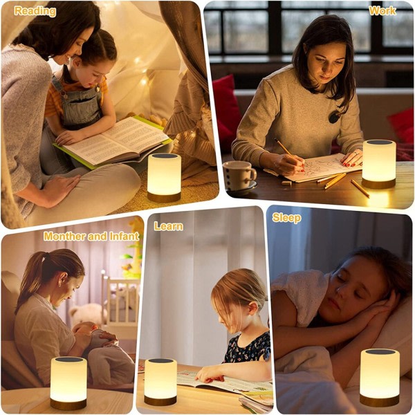 Touch Lampe LED Bord Lampe Sengebord Lampe RGB Bord Lampe Soveværelse Lampe med Touch Sensor